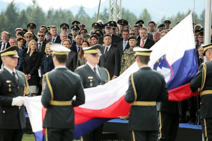 Predsednik republike in vrhovni poveljnik obrambnih sil Borut Pahor na osrednji slovesnosti ob dnevu Slovenske vojske
